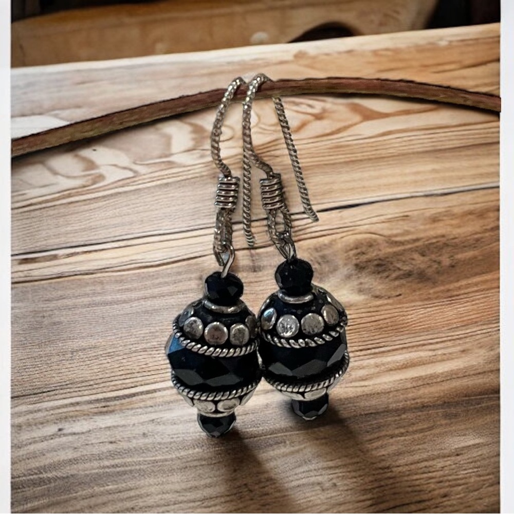 Handmade Black Crystal Earrings
